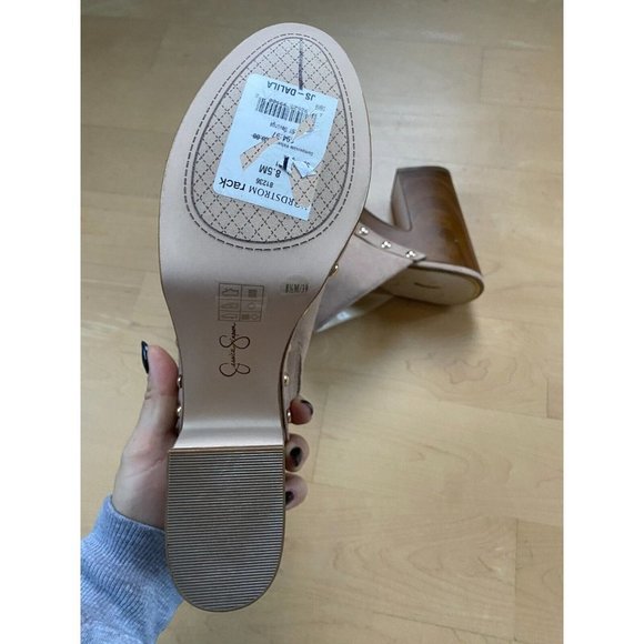 Jessica Simpson BNWOT "Dalia" platform mule clog women NEW studded beige - Picture 4 of 10